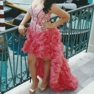 Prom high low cut dress